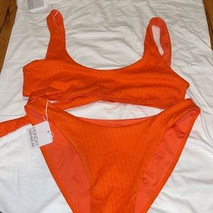 Monday swim , orange swim  top and bottom!